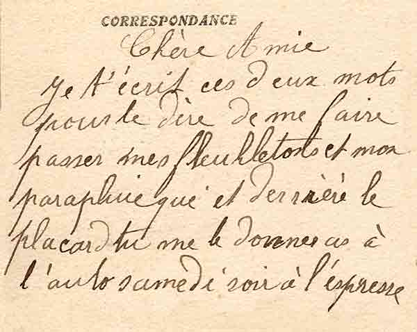 Carte postale de 1900 : « Chère épouse, as-tu reçu les deux poulets… »